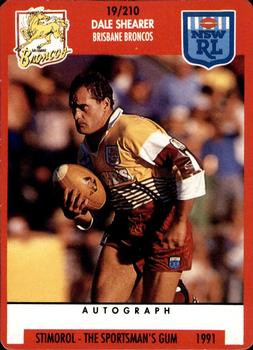 1991 Stimorol NRL #19 Dale Shearer Front